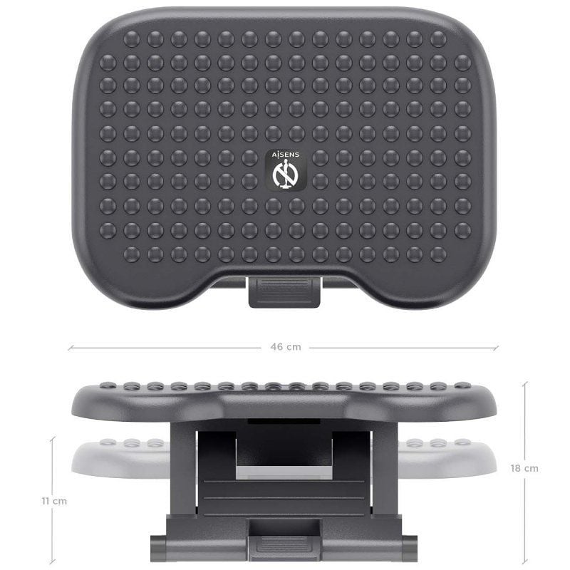 Apoio para os Pés Ergonómico / Basculante / Ajustável Aisens Frt02-267 / 46 X 18cm