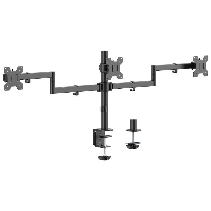 Suporte de Mesa Aisens Dt27tsr-281 para 3 Monitores / Giratório / Inclinado / Até 10kg