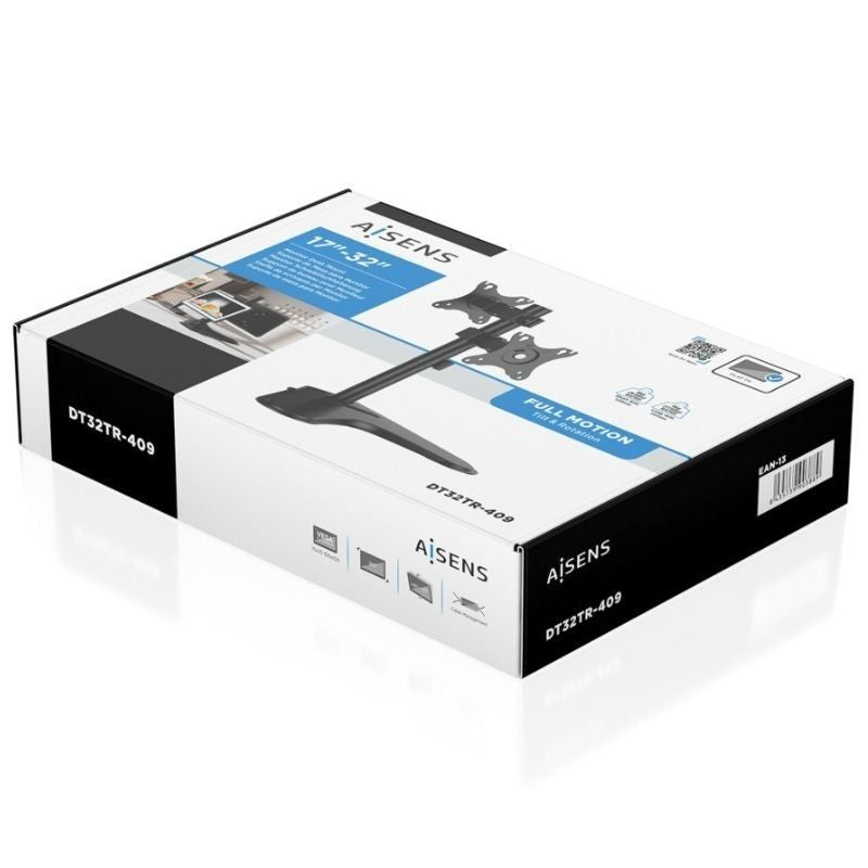 Suporte de Mesa para 2 Monitores Aisens Dt32tr-409 / Giratório / Inclinado / Até 8kg