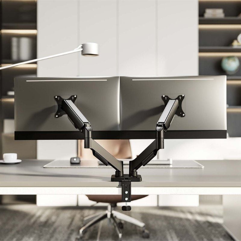 Suporte de Mesa com Contrapeso para 2 Monitores Aisens Dt32tsr-357 / Giratório / Inclinável / Até 9…