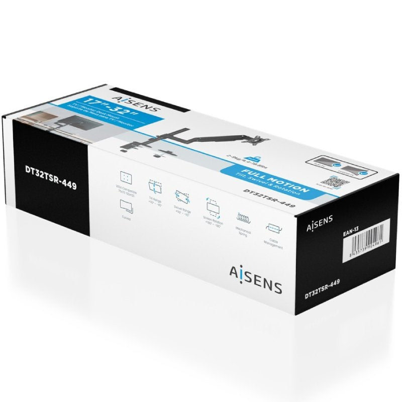 Aisens Dt32tsr-449 Suporte de Mesa para Monitor com Contrapeso / Giratório / Inclinado / Até 9 Kg