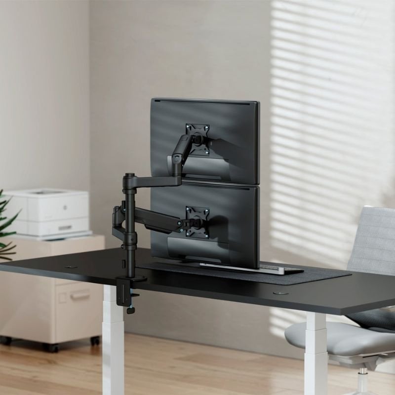 Suporte de Secretária com Contrapeso para 2 Monitores Aisens Dt32tsr-453 / Giratório / Inclinável /…