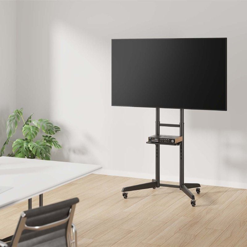 Suporte de Chão Inclinável Aisens Ft70te-211 com Rodízios para Televisores de 37-70" / Até 50kg