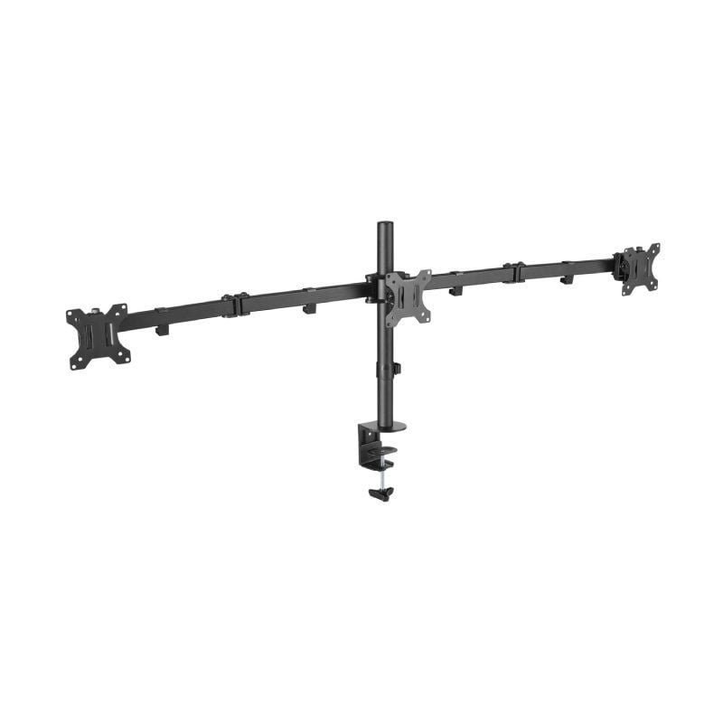 Suporte de Mesa Aisens Dt27tsr-061 para 3 Monitores / Giratório / Inclinado / Até 7kg