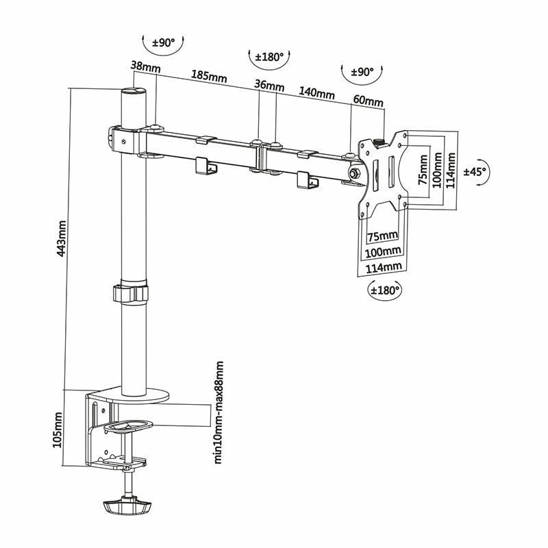 Suporte de Mesa para Monitor Aisens Dt32tsr-039 / Até 8kg