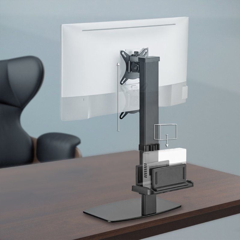 Aisens Dt32tsr-165 Suporte para Monitor de Secretária, TV e Minipc / Giratório / Inclinado / Até 8kg