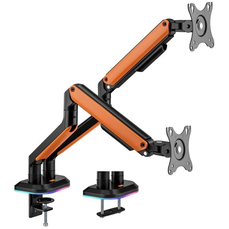 Suporte de Mesa de Jogos com Contrapeso para 2 Monitores e TV Aisens Dt32tsr-251 / Giratório / Incl…