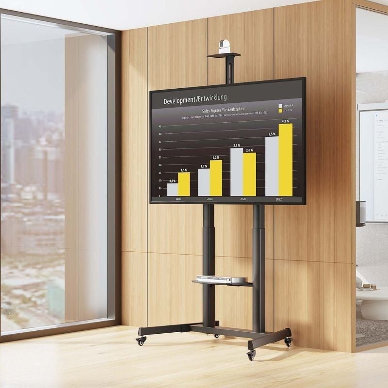 Suporte de Chão Inclinável Aisens Ft100te-403 com Rodízios e Pega para Televisores de 60-100" / Até…