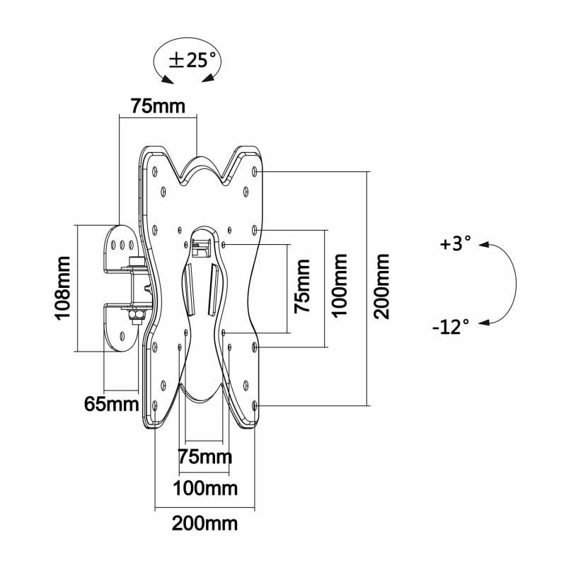 Aisens Wt42ts-005 Suporte de Parede Giratório / Inclinável para TV 23-42" / Até 25kg