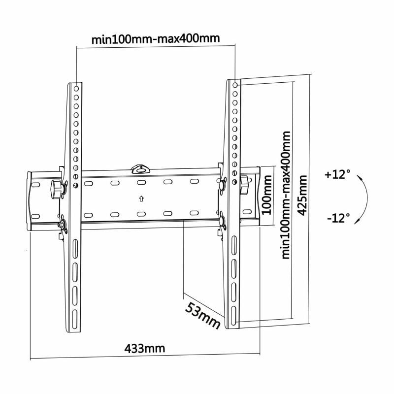 Suporte de Parede Inclinável Aisens Wt55t-015 para Televisores de 32-55" / Até 40kg
