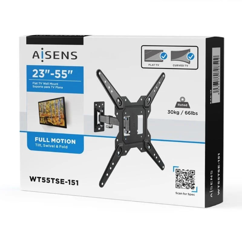 Aisens WT55TSE-151 Suporte Eco Giratório e Inclinável para Monitor e TV 23”-55” Máx. 30Kg