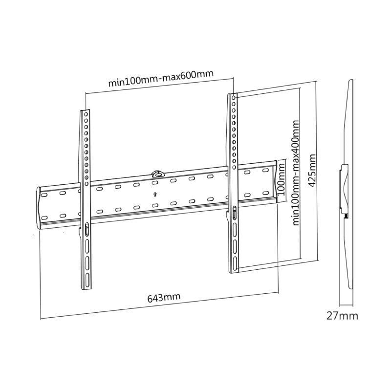 Suporte de Parede Fixo Aisens Wt70f-069 para Televisores de 37-70" / Até 40kg