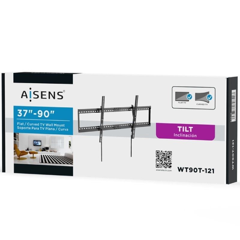 Aisens Wt90t-121 Suporte de Parede Inclinável / Fixo para TV 37-90" / Até 75kg
