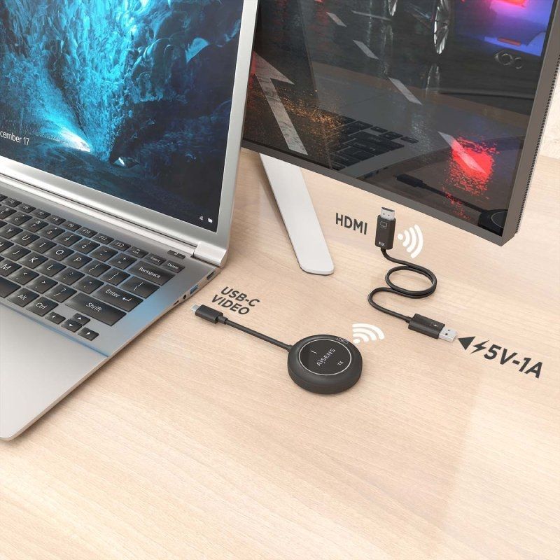 Aisens Aswl-h2kc30m003-bk Transmissor / Adaptador de Vídeo sem Fios USB Tipo C - HDMI