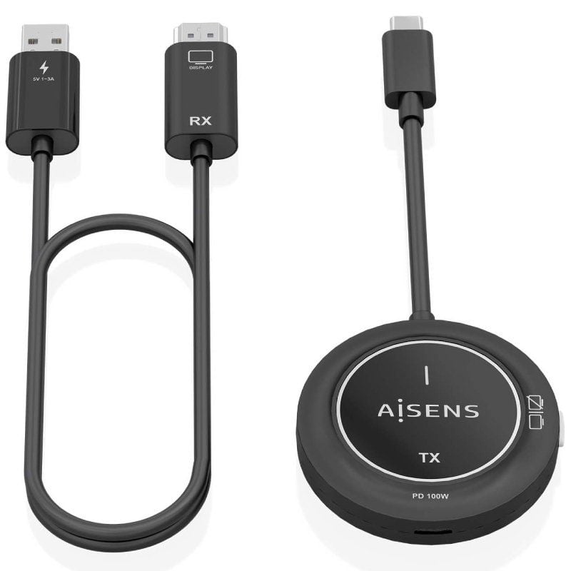 Aisens Aswl-h2kc30m004-bk / 100W USB Type-c - Transmissor de Vídeo sem Fios HDMI / Adaptador / Tran…