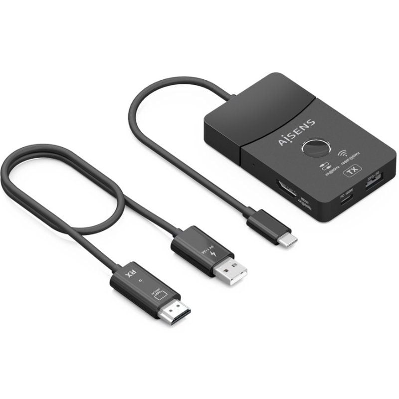 Aisens Aswl-h2kdc30m05-bk / Adaptador / Transmissor de Vídeo sem Fios USB Type-c - HDMI de 100 W