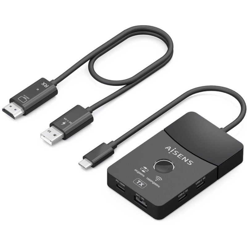 Aisens Aswl-h2kdc30m05-bk / Adaptador / Transmissor de Vídeo sem Fios USB Type-c - HDMI de 100 W