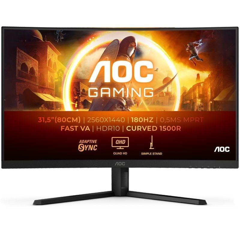 Monitor Curvo para Jogos AOC CQ32G4VE 31,5" / QHD / 0,5ms / 180hz / VA / Preto