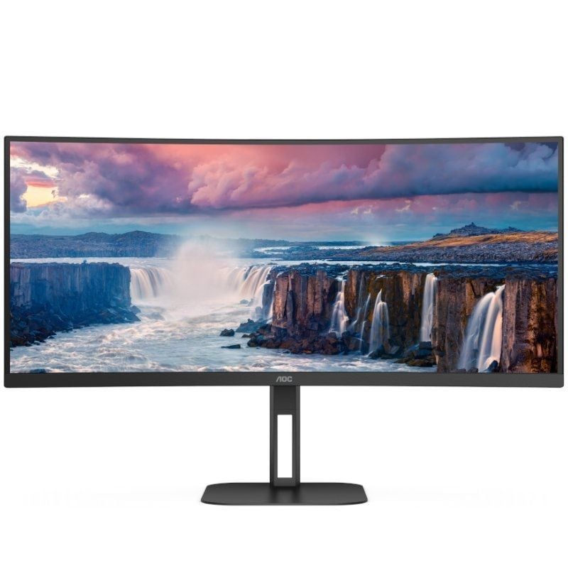 Monitor Profissional Curvo Ultra Largo AOC CU34V5C / BK 34" / WQHD / Multimédia / Preto