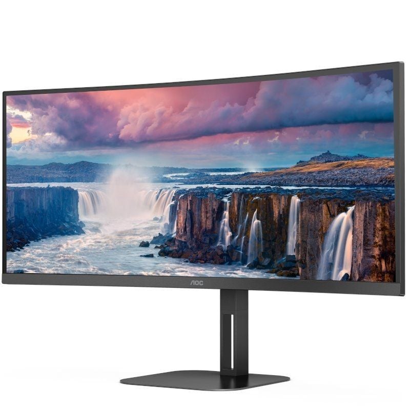 Monitor Profissional Curvo Ultra Largo AOC CU34V5C / BK 34" / WQHD / Multimédia / Preto
