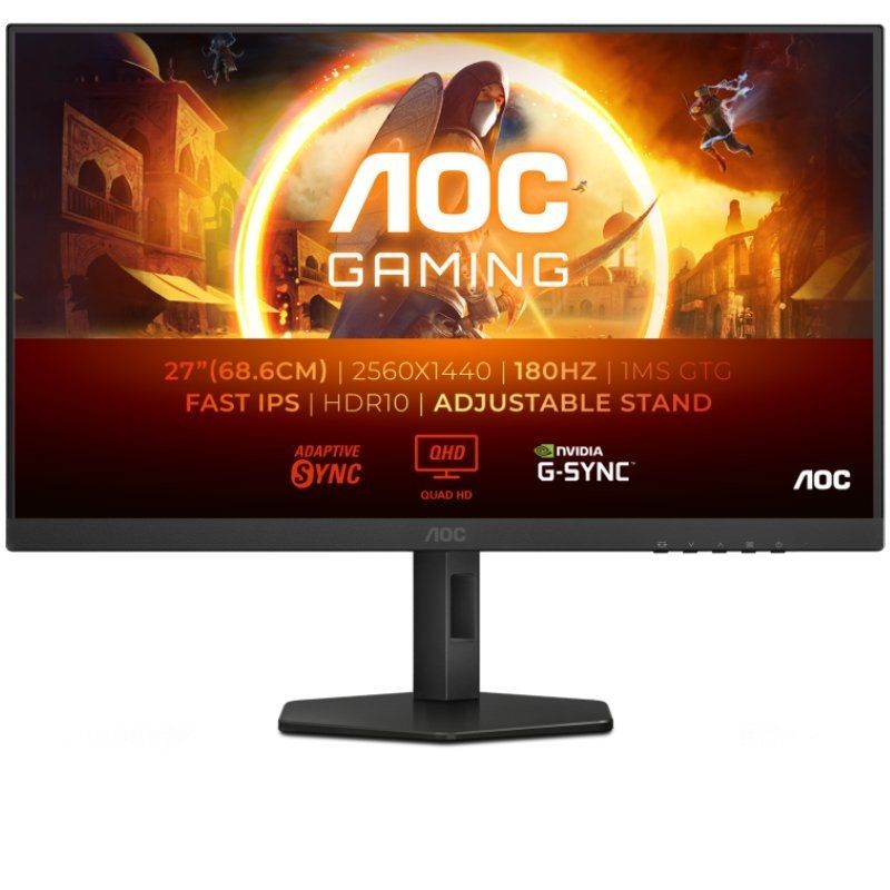 Monitor para Jogos AOC Q27G4XF 27" / QHD / 0,5ms / 180hz / IPS / Ajustável em Altura / Preto