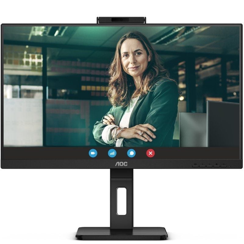 Monitor Profissional AOC Q27P3QW 27" / QHD / Webcam / Multimédia / Ajustável em Altura / Preto