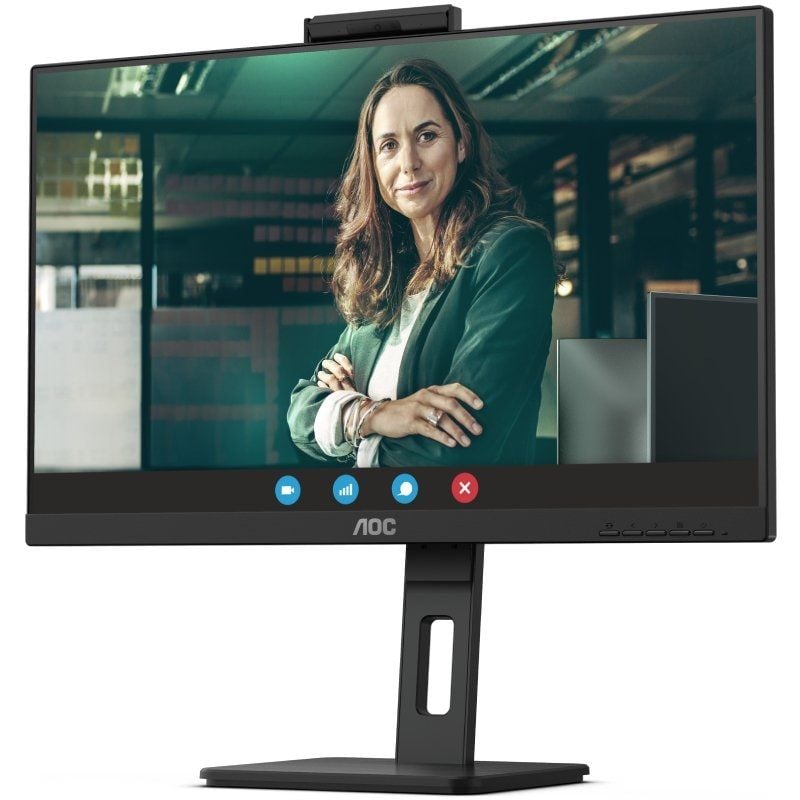 Monitor Profissional AOC Q27P3QW 27" / QHD / Webcam / Multimédia / Ajustável em Altura / Preto