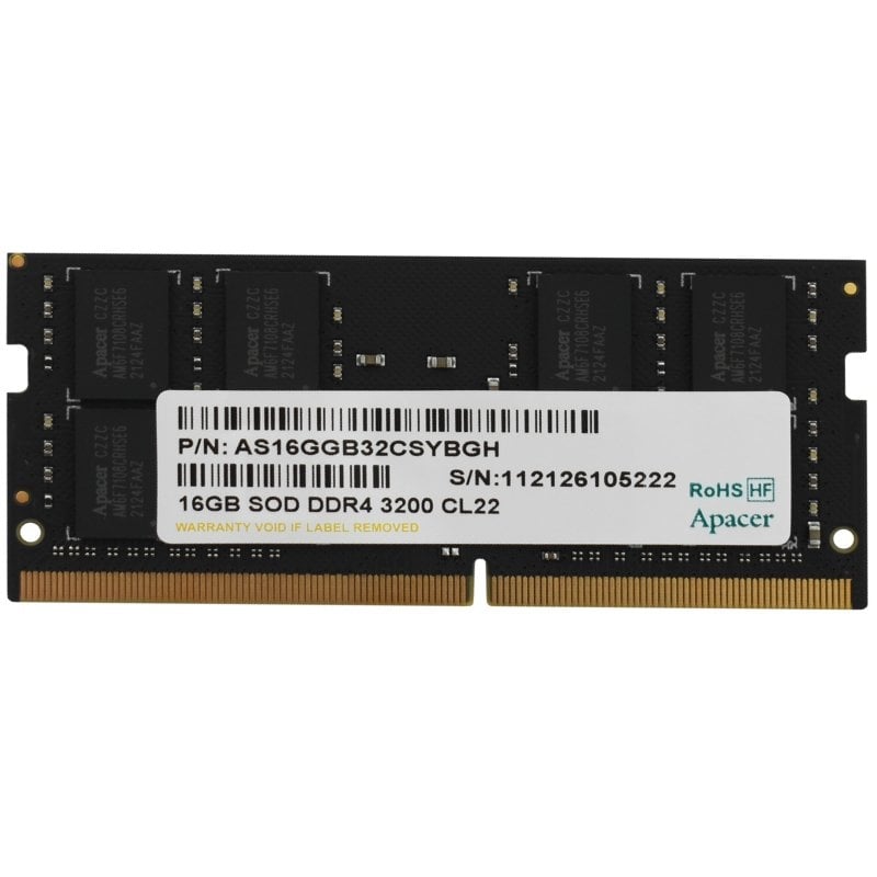 Memória RAM Apacer Es.16g21.psh 16 GB / DDR4 / 3200 Mhz / 1,2 V / CL22 / SODIMM