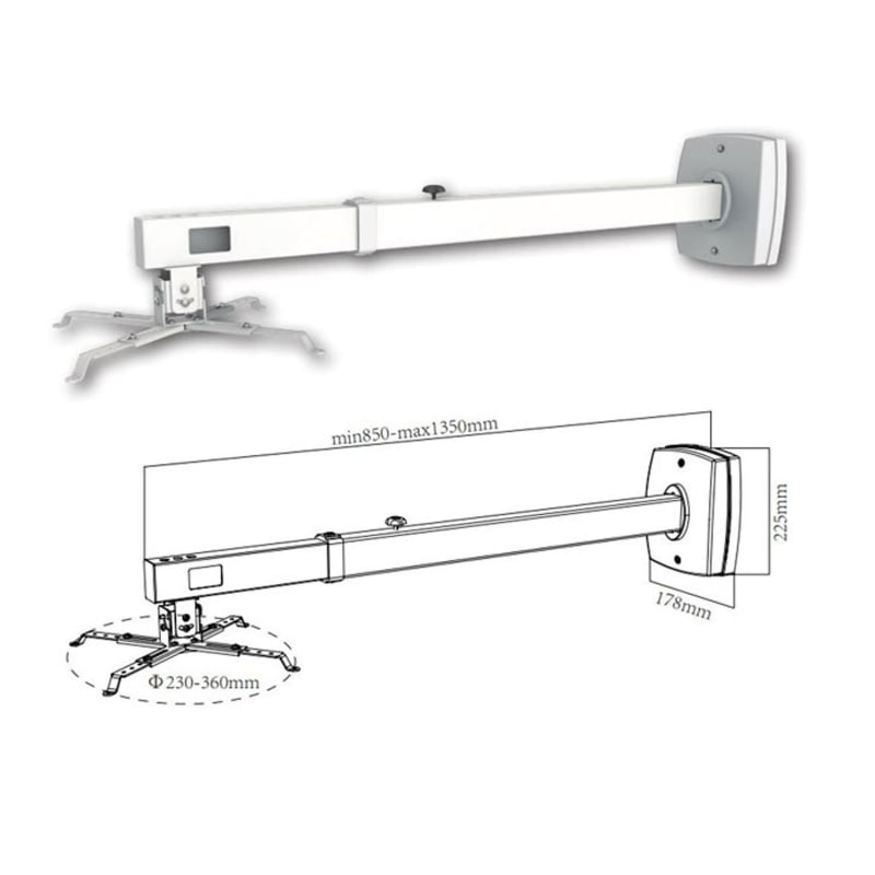 Suporte de Parede para Projetor Approx Appsv03p / Extensível / Até 10 Kg