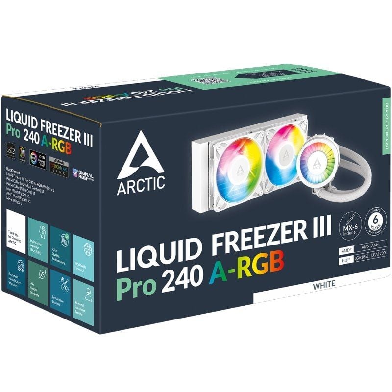 Sistema de Arrefecimento Líquido Arctic Liquid Freezer III Pro 240 A-rgb / Branco
