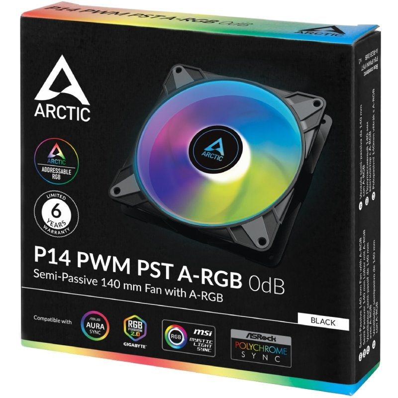 Ventilador Arctic P14 PWM PST A-rgb Arctic P14 PWM / 14cm / Preto