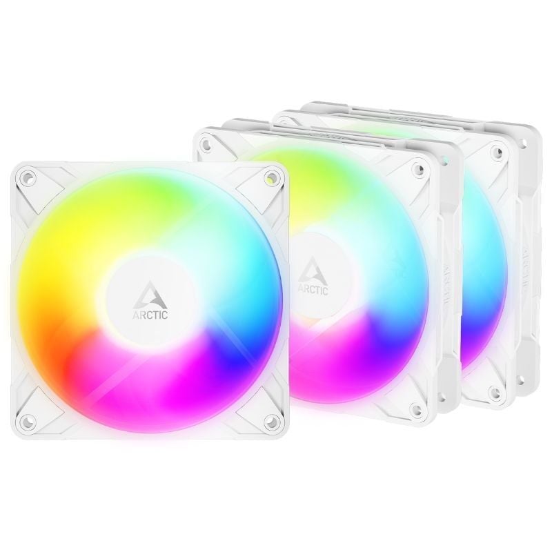 Conjunto de 3 Arctic P12 Pro Reverse A-rgb / 12cm / Branco