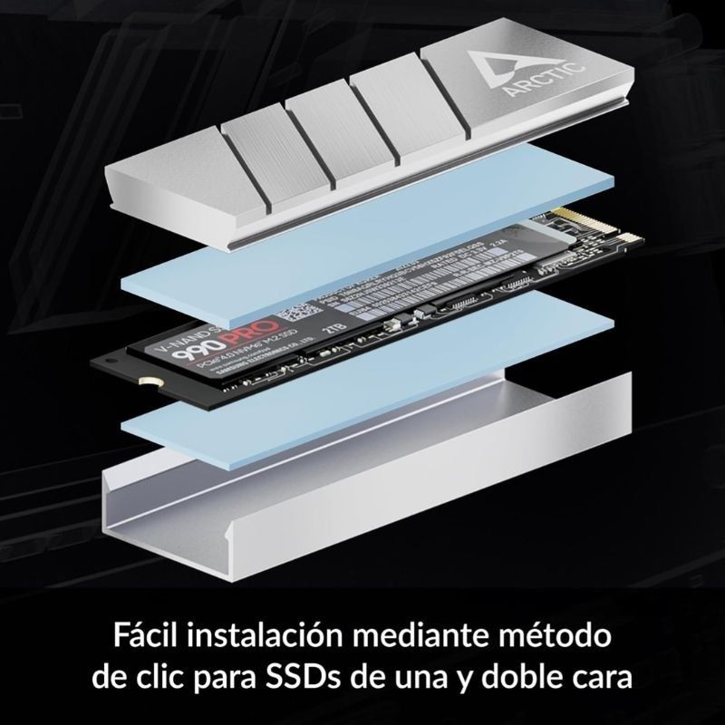 Dissipador de Calor para SSD M.2 2280 Arctic M2 Pro / Prata