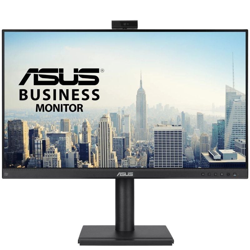 Monitor Profissional Asus BE249QFK 24" / Full HD / Webcam / Multimédia / Ajustável em Altura / Preto