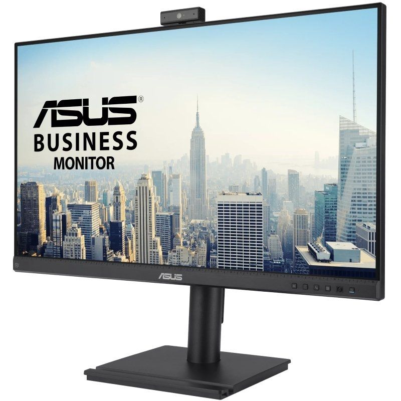 Monitor Profissional Asus BE249QFK 24" / Full HD / Webcam / Multimédia / Ajustável em Altura / Preto
