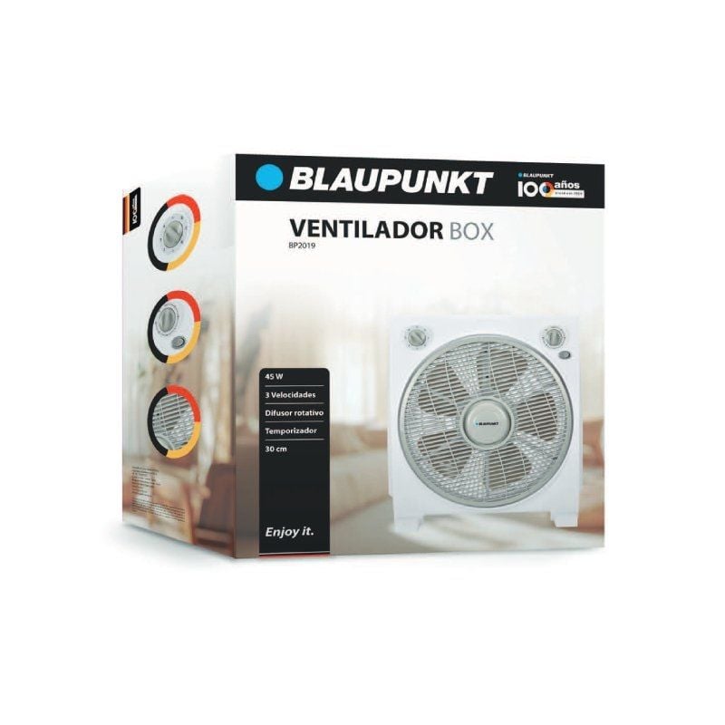 Ventilador de Caixa Blaupunkt BP2019 / 45W / 5 Pás 30cm / 3 Velocidades