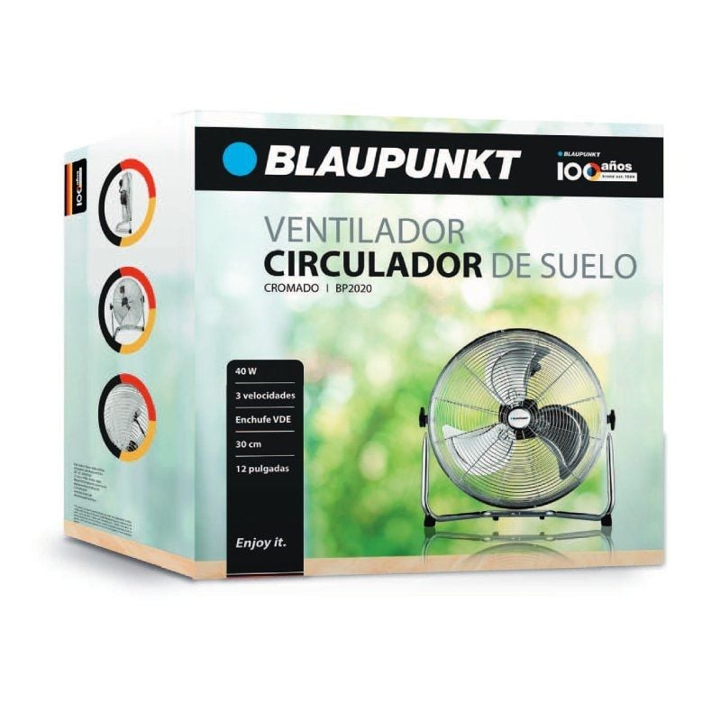 Ventilador de Chão Industrial Blaupunkt BP2020 / 40W / 3 Pás 30cm / 3 Velocidades