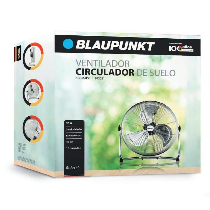 Ventilador de Chão Industrial Blaupunkt BP2021 / 90W / Lâminas 40cm / 3 Velocidades