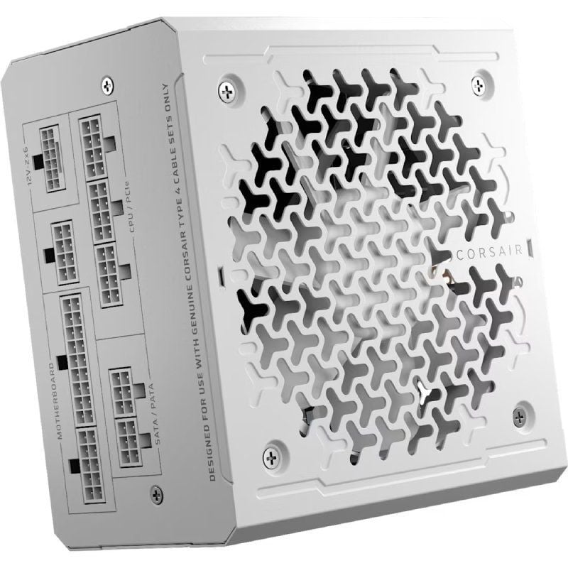 Fonte de Alimentação Corsair RM1000 / 1000W / Ventoinha de 12cm / Cybenetics Gold / Branco