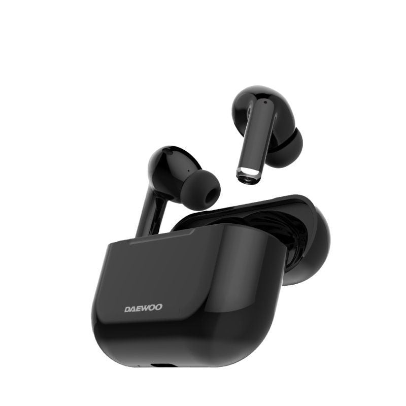 Auscultadores Bluetooth Daewoo DW2001 com Estojo de Carregamento / Autonomia 6h / Preto