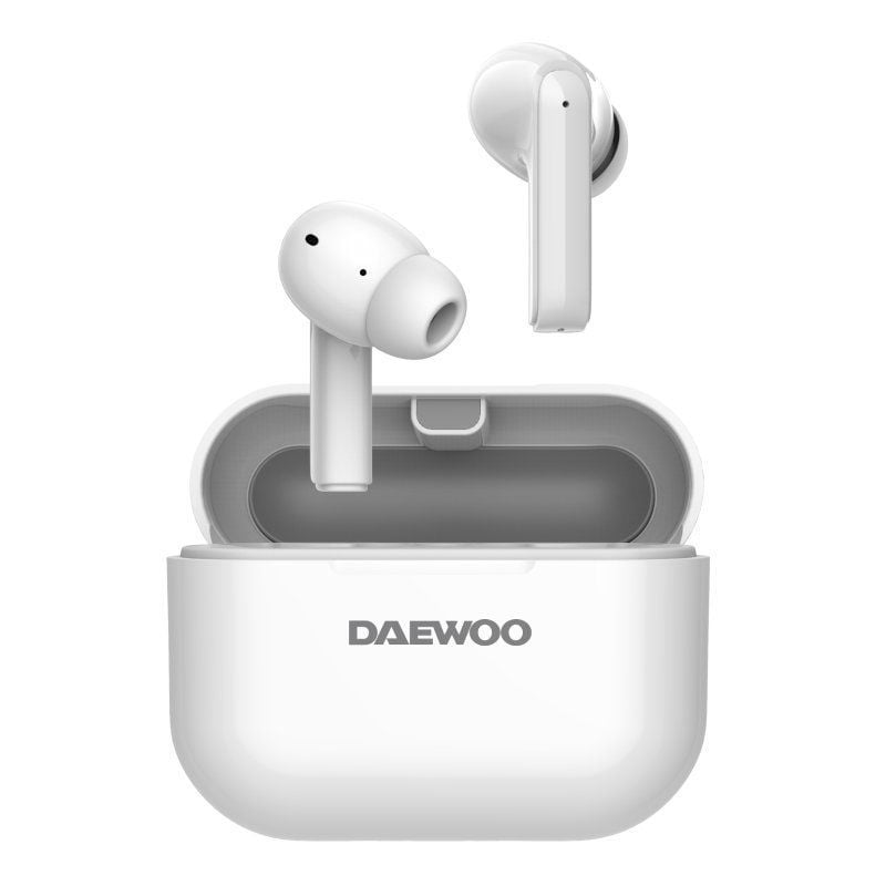 Auscultadores Bluetooth Daewoo DW2005 com Estojo de Carregamento / Autonomia 6h / Branco