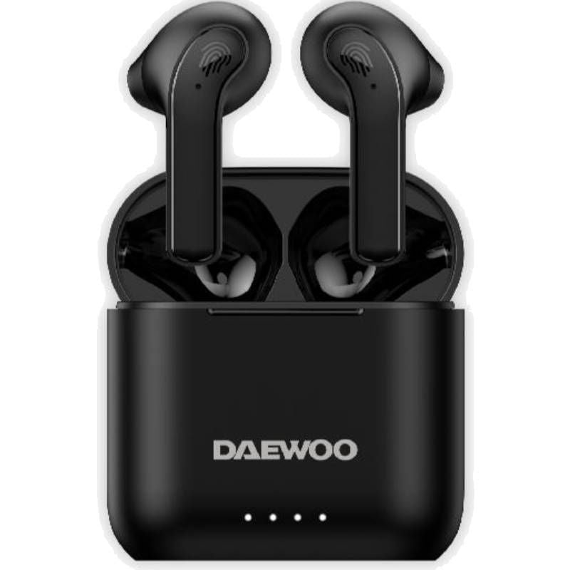 Auscultadores Bluetooth Daewoo DW2020 com Estojo de Carregamento / Autonomia 5h / Preto