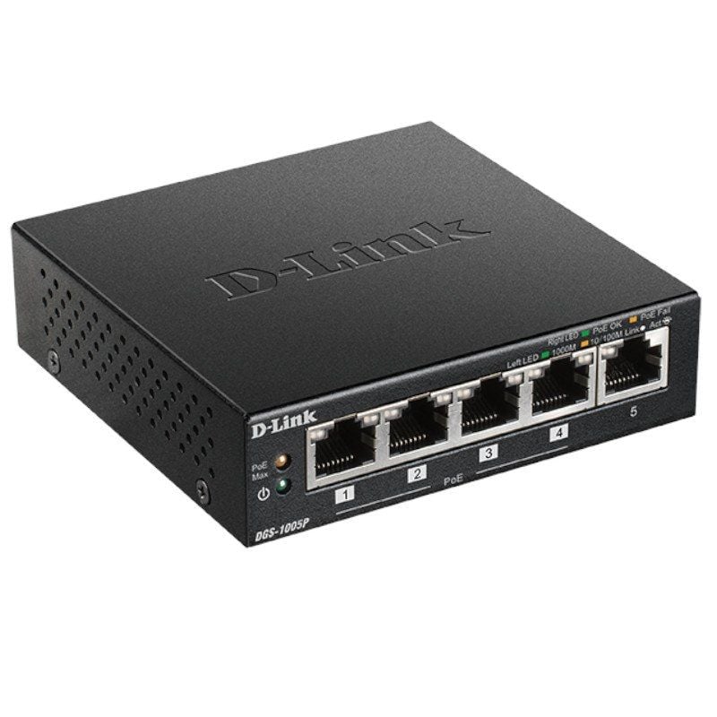 Switch D-link Dgs-1005p 5 Portas / Rj-45 10 / 100 / 1000 Poe