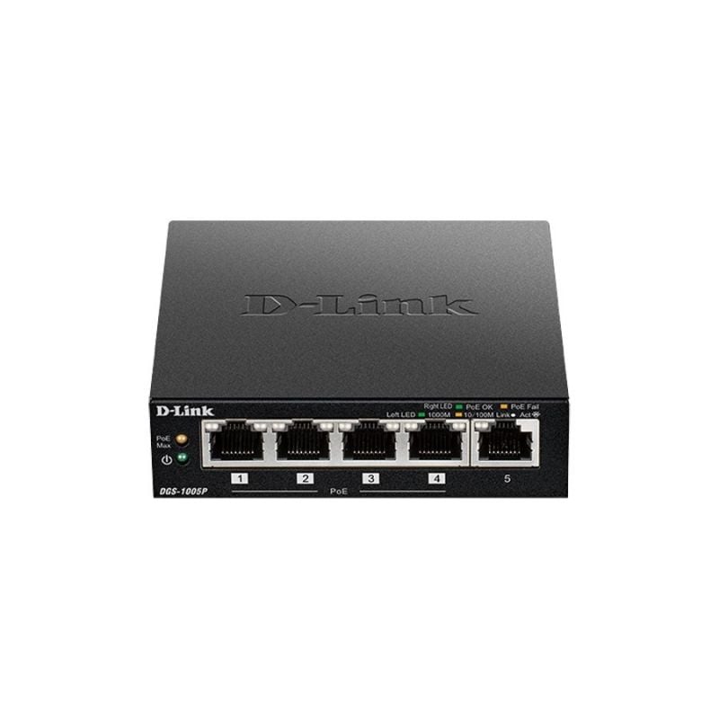 Switch D-link Dgs-1005p 5 Portas / Rj-45 10 / 100 / 1000 Poe