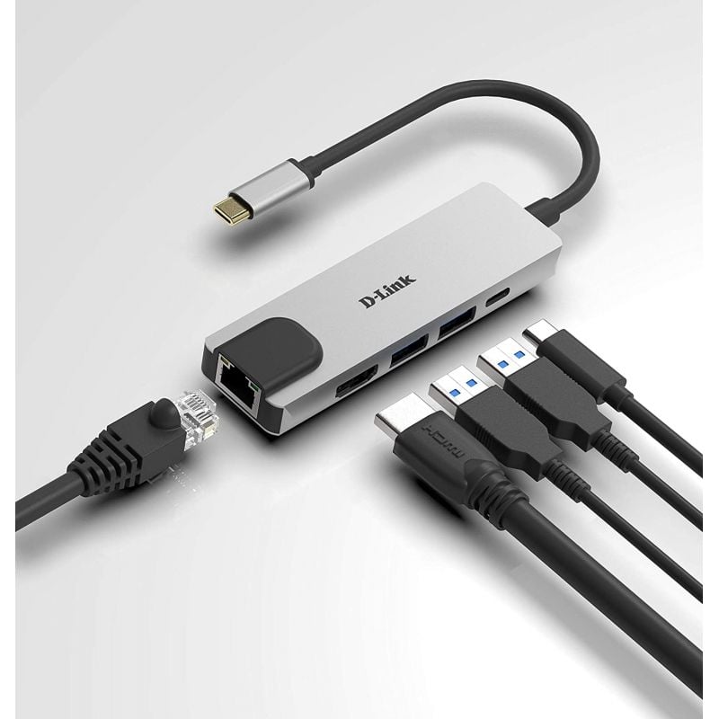 D-link Dub-m520 Estação de Ancoragem USB Tipo C / 2xusb / 1xusb Tipo C / 1xhdmi / 1xrj45 / 1xthunde…