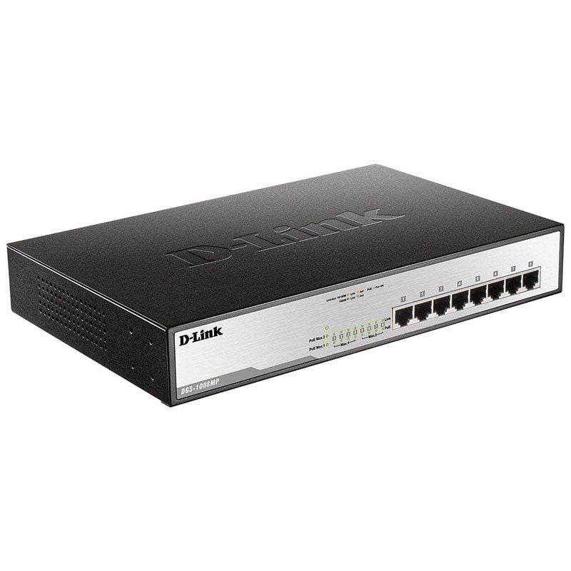 Switch D-link Dgs-1008mp 8 Portas / Rj-45 10 / 100 / 1000 POE