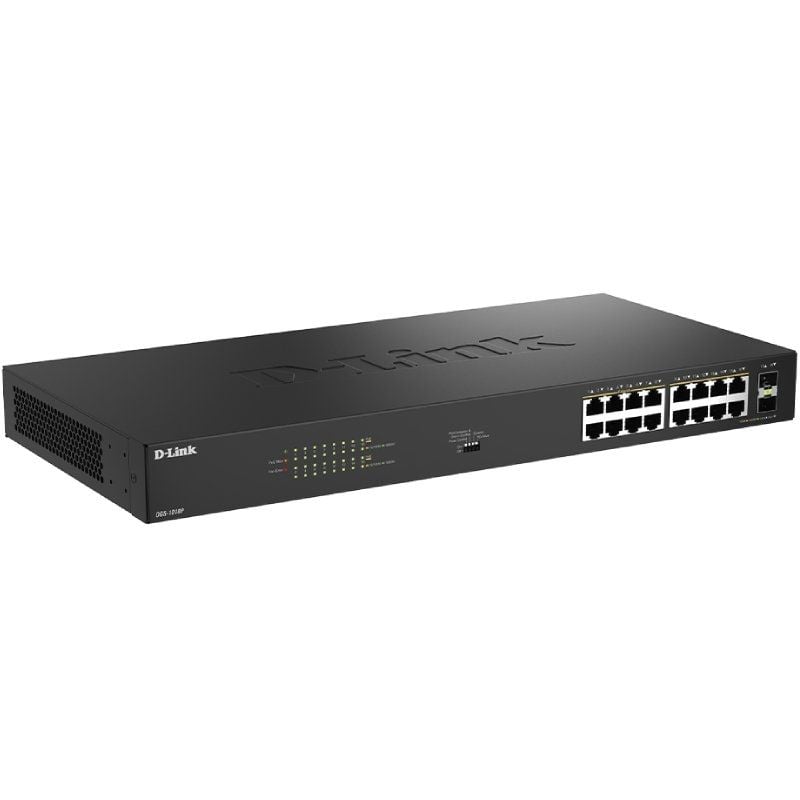 Switch D-link Dgs-1018p / e 18 Portas / Rj-45 Gigabit 10 / 100 / 1000 Poe / SFP
