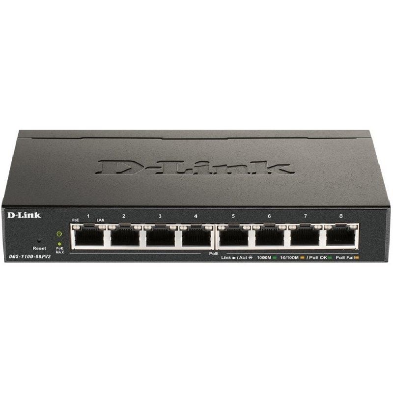 Switch D-link Dgs-1100-08pv2 8 Portas / Rj-45 10 / 100 / 1000 Poe