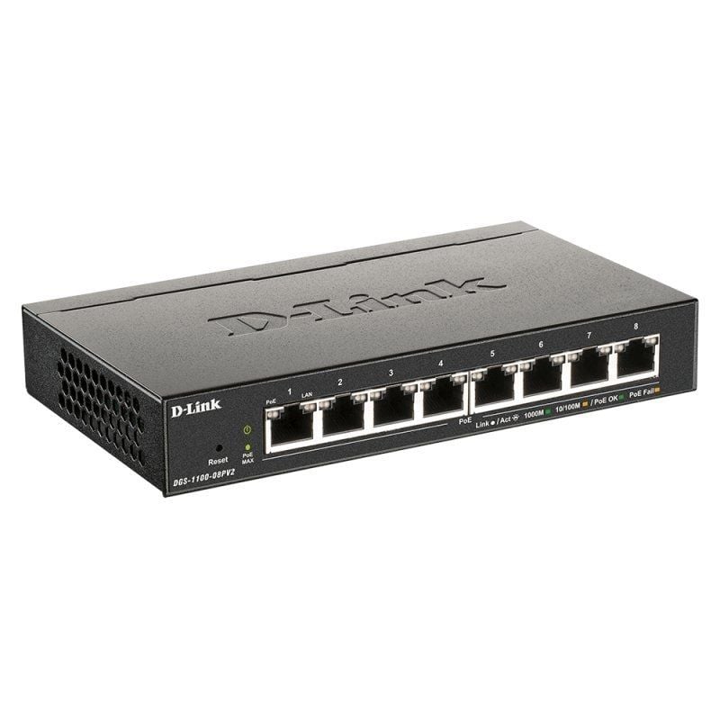 Switch D-link Dgs-1100-08pv2 8 Portas / Rj-45 10 / 100 / 1000 Poe