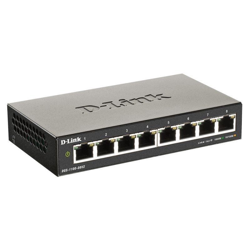 D-link Dgs-1100-08v2 Switch Gerido 8 Portas / Rj-45 10 / 100 / 1000
